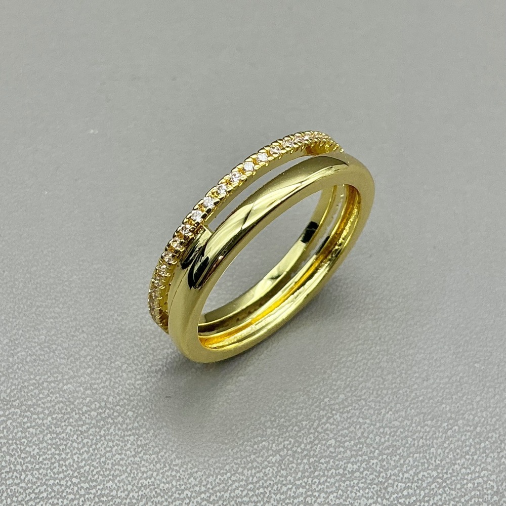 PAVOI Eternity Ring Women Gold Cubic Zirconia Stackable Double Band Jewelry Box